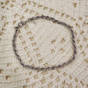 Monet Silver Plated Rope Chain Bracelet 7"